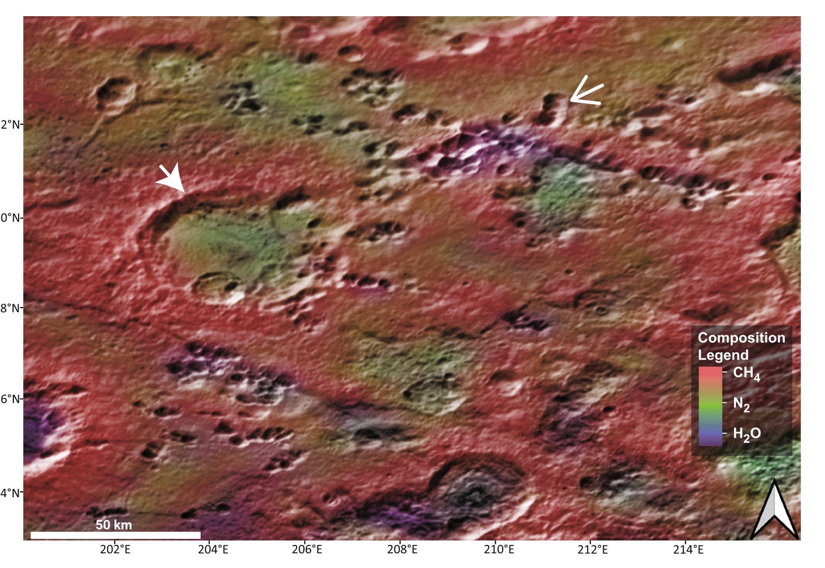 Pluto's surface on on LEISA imaging spectrometer