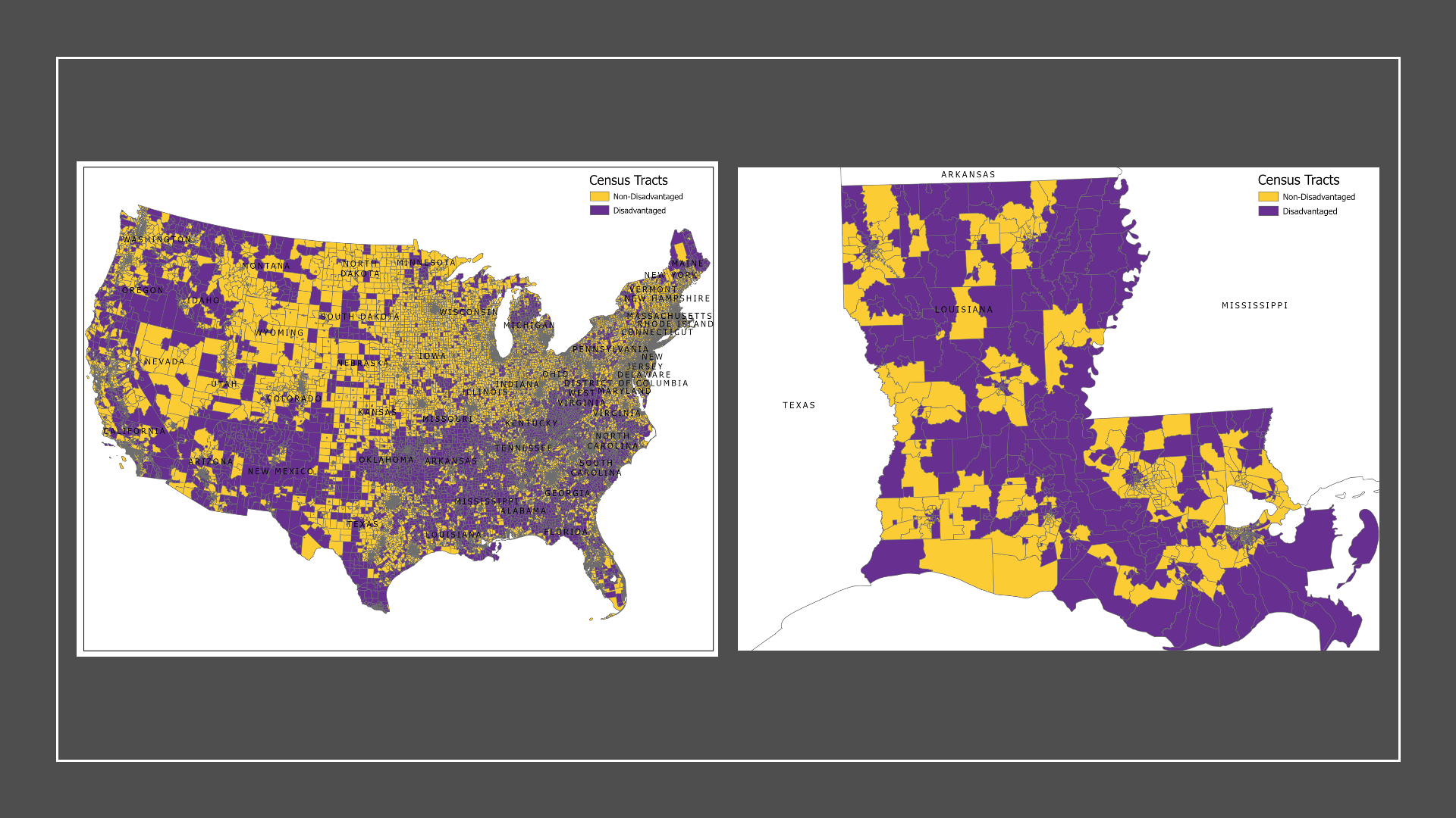 advantaged and disadvantaged areas u.s. and la.