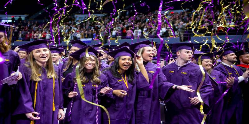 students at commencement