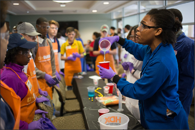 Female science demo